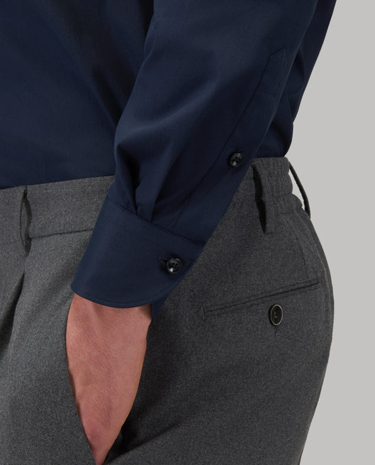 Shirt man xacus solid colour poplin navy blue_5