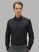 Shirt man xacus solid colour poplin black_3