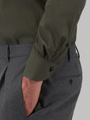 Shirt man xacus solid colour poplin army green_5