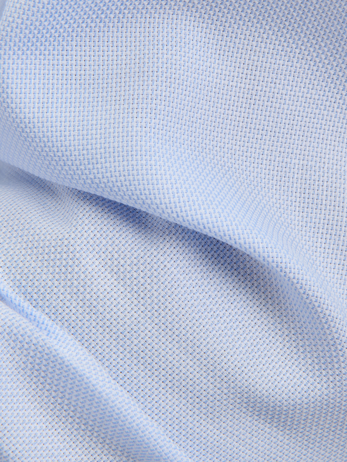 Camisa Cuello Francés Pequeño Liso Texturizado Celeste