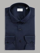 Shirt man xacus solid colour poplin navy blue_1