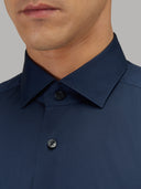 Shirt man xacus solid colour poplin navy blue_2