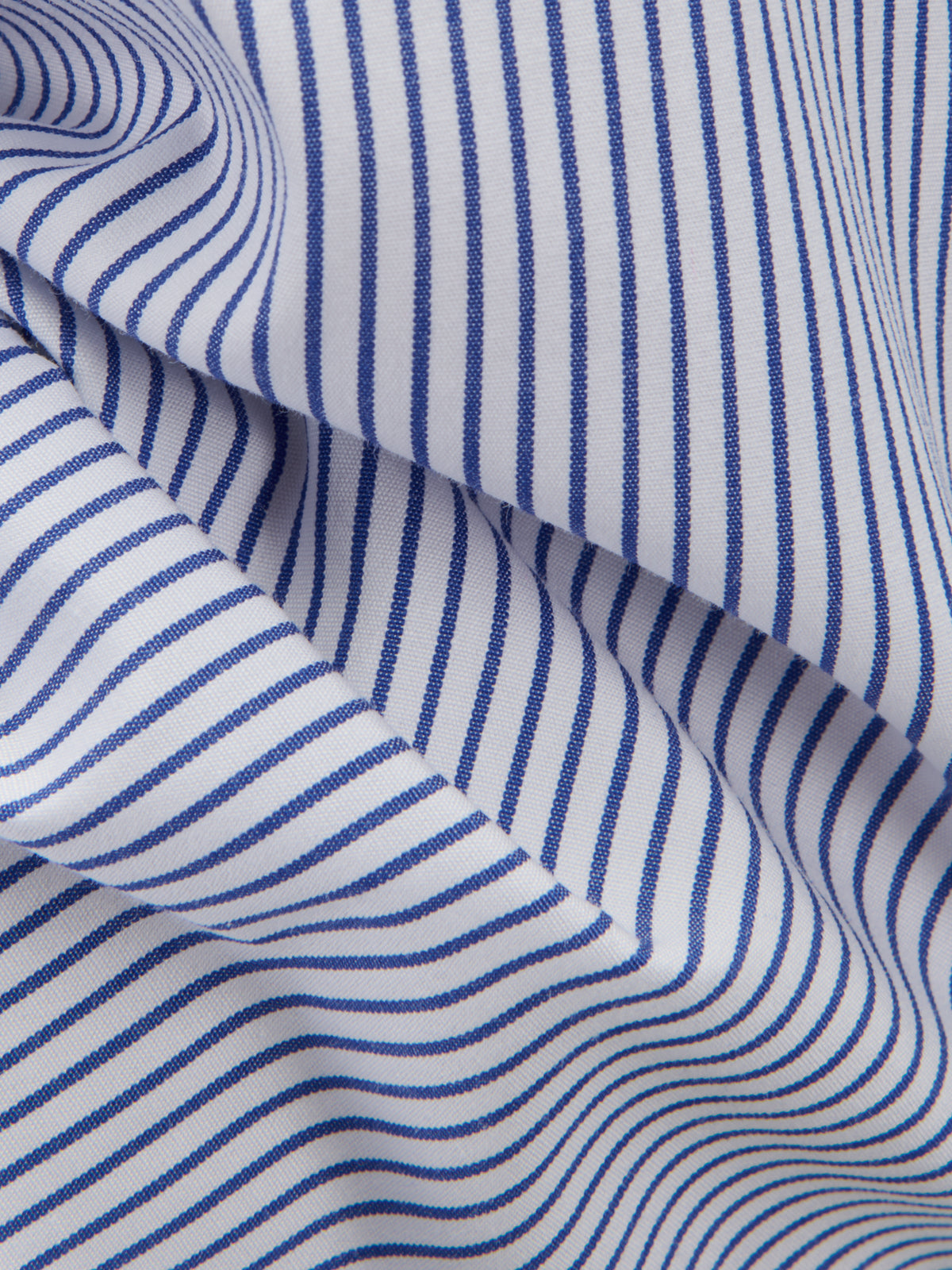 Camisa Cuello Francés Rayas Popelina Azul