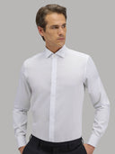 Shirt man xacus solid colour canvas white_3