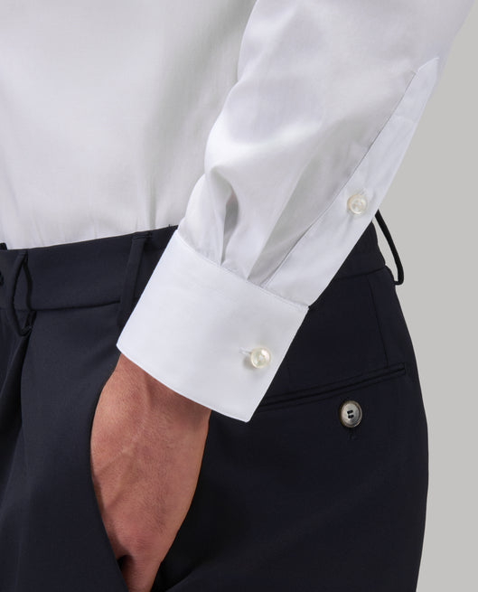 Shirt man xacus solid colour poplin white_5