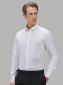 Shirt man xacus solid colour poplin white_3