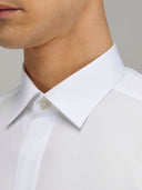 Shirt man xacus solid colour canvas white_2