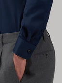 Shirt man xacus solid colour poplin navy blue_5