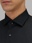 Shirt man xacus solid colour poplin black_2