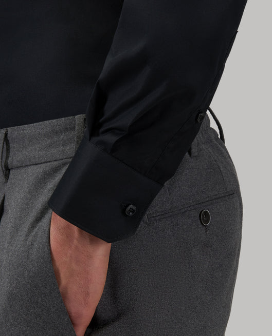 Shirt man xacus solid colour poplin black_5