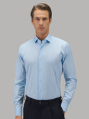 Shirt man xacus solid colour poplin light blue_3