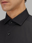 Shirt man xacus solid colour poplin black_2