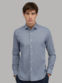 Shirt man xacus pattern poplin dark blue_3