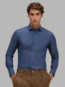 Shirt man xacus solid colour twill blue_3