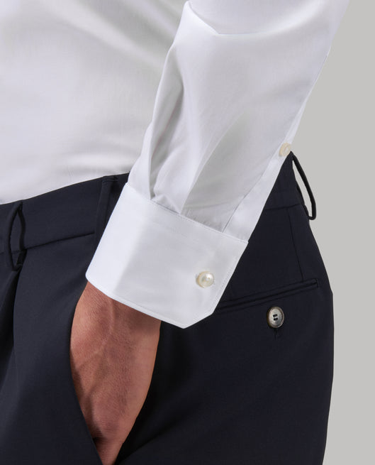 Shirt man xacus solid colour poplin white_5