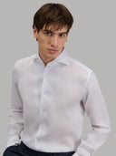 Shirt man xacus solid colour linen white_7