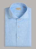 Shirt man xacus solid colour linen light blue melange_1