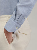 Shirt man xacus solid colour oxford light blue melange_5