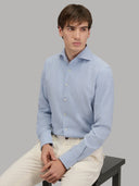 Shirt man xacus solid colour oxford light blue melange_7