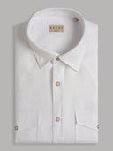 Shirt man xacus solid colour linen white_1