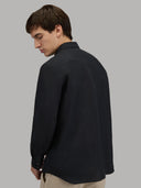 Shirt man xacus solid colour linen black_6