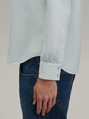 Shirt man xacus solid colour gabardine washed light blue_5