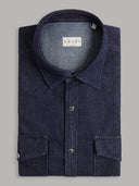 Shirt man xacus solid colour twill dark blue_1