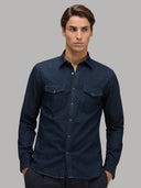 Shirt man xacus solid colour twill dark blue_3