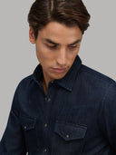 Shirt man xacus solid colour twill dark blue_7