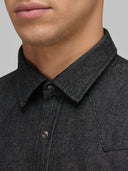 Shirt man xacus solid colour twill black_2