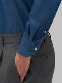 Shirt man xacus solid colour canvas blue jeans_5