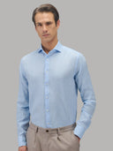 Shirt man xacus solid colour linen light blue melange_3