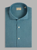 Shirt man xacus solid colour linen teal_1