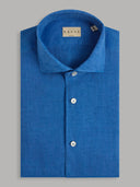 Shirt man xacus solid colour linen electric blue_1