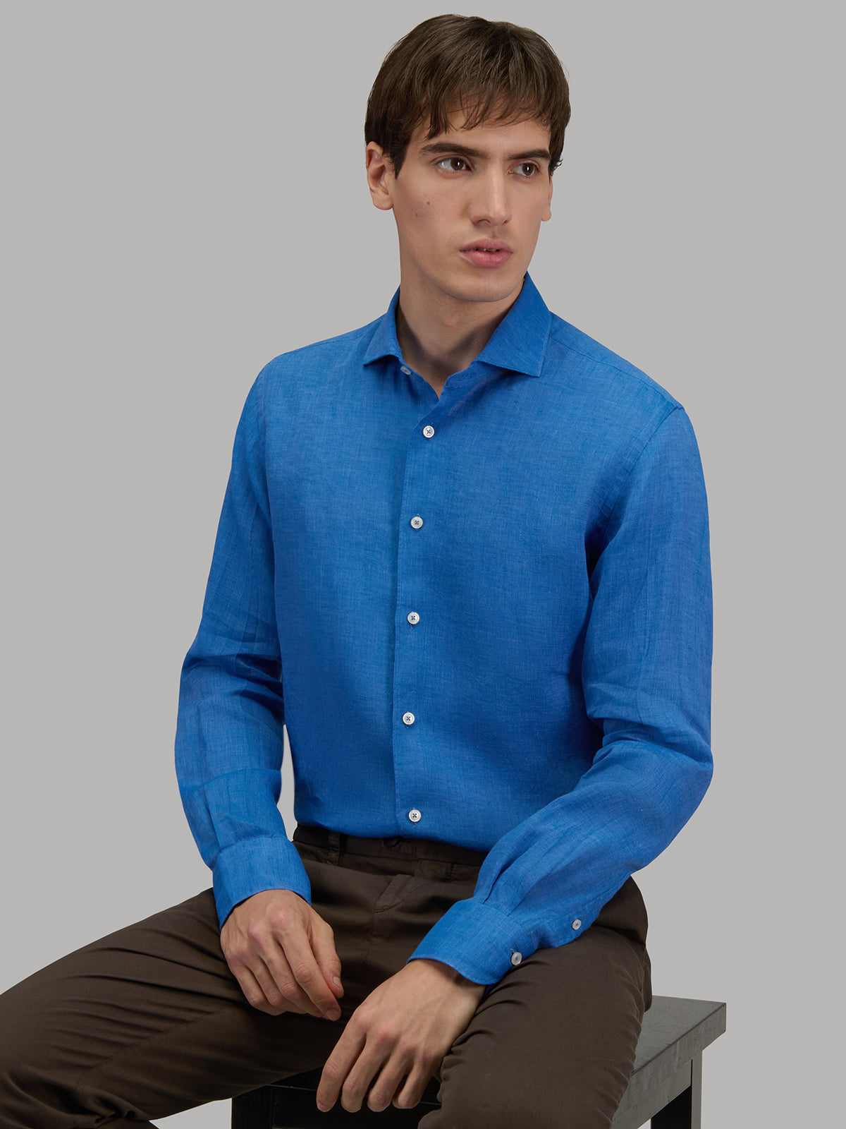 electric blue dress shirt Comfort Stretch Non-Iron Stripe Dress Shirt
