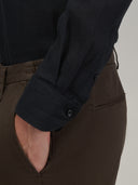 Shirt man xacus solid colour linen black_5