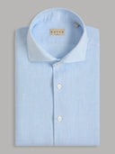 Shirt man xacus solid colour linen light blue melange_1