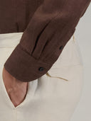 Shirt man xacus solid colour linen mahogany_5