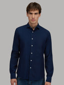 Shirt man xacus solid colour muslin dark blue_3