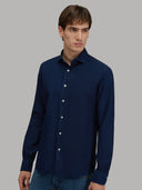 Shirt man xacus solid colour muslin dark blue_6