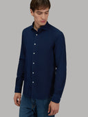 Shirt man xacus solid colour muslin dark blue_7