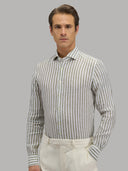 Shirt man xacus stripe linen army green_3