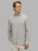 Shirt man xacus stripe linen army green_6