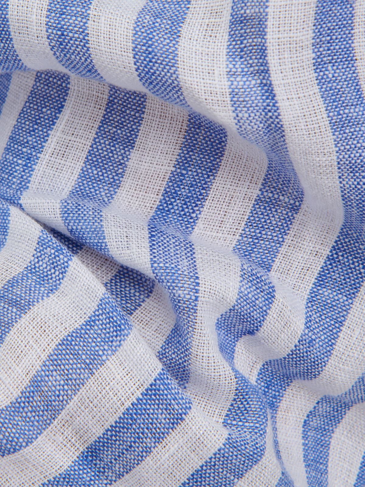 Hemd Kragen Haifisch Streifen Leinen Blau