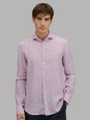 Shirt man xacus stripe linen blue red_3