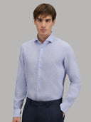 Shirt man xacus stripe linen blue_3