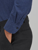 Shirt man xacus solid colour twill navy blue_5