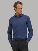 Shirt man xacus solid colour twill navy blue_6