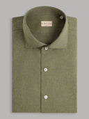 Shirt man xacus solid colour twill army green_1