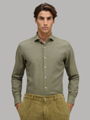 Shirt man xacus solid colour twill army green_3